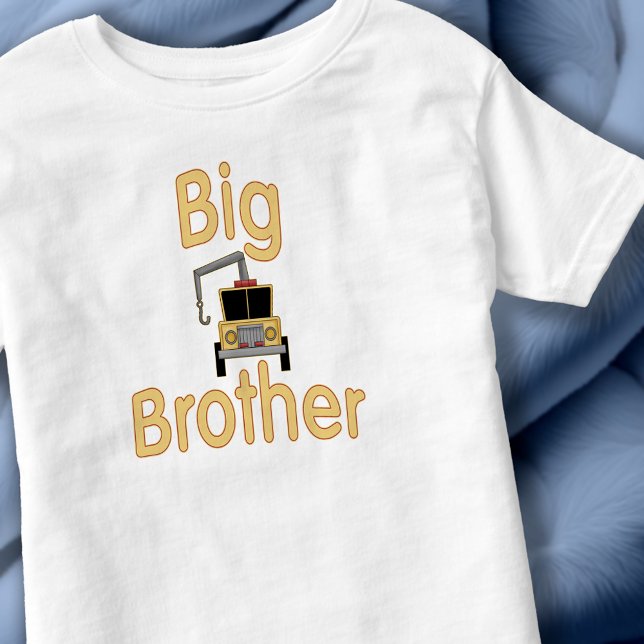 Big Brother Cute Gult Tow Lastbil Tröja (Big Brother Cute Yellow Tow Truck Toddler T-shirt)
