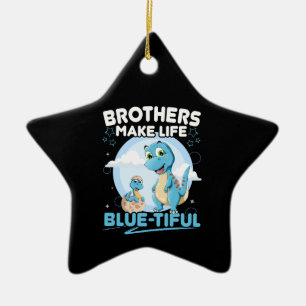 Big Brother Dinosaur Bevacker Life Pun Julgransprydnad Keramik