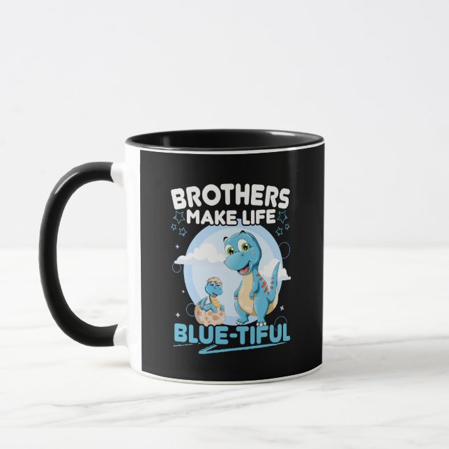 Big Brother Dinosaur Bevacker Life Pun Mugg (Vänster)