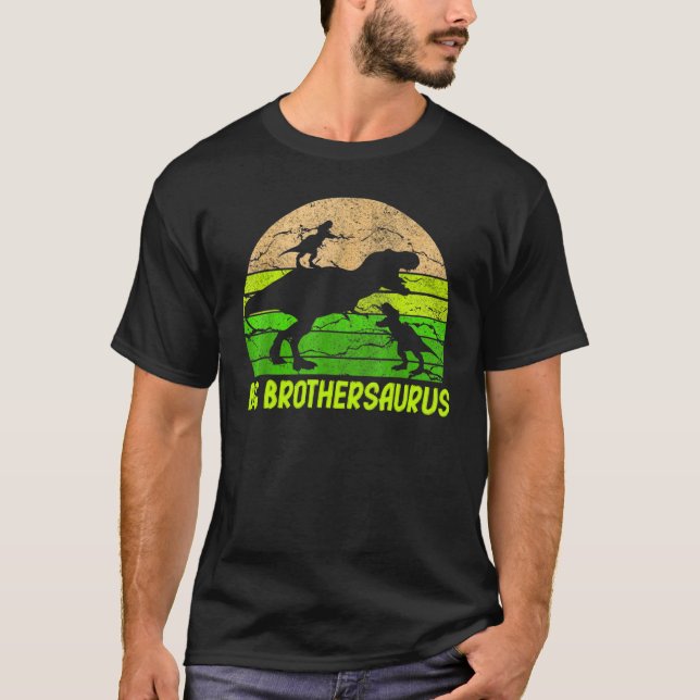 Big Brother Dinosaur Big Brothersaurus 2 två barn T Shirt (Framsida)