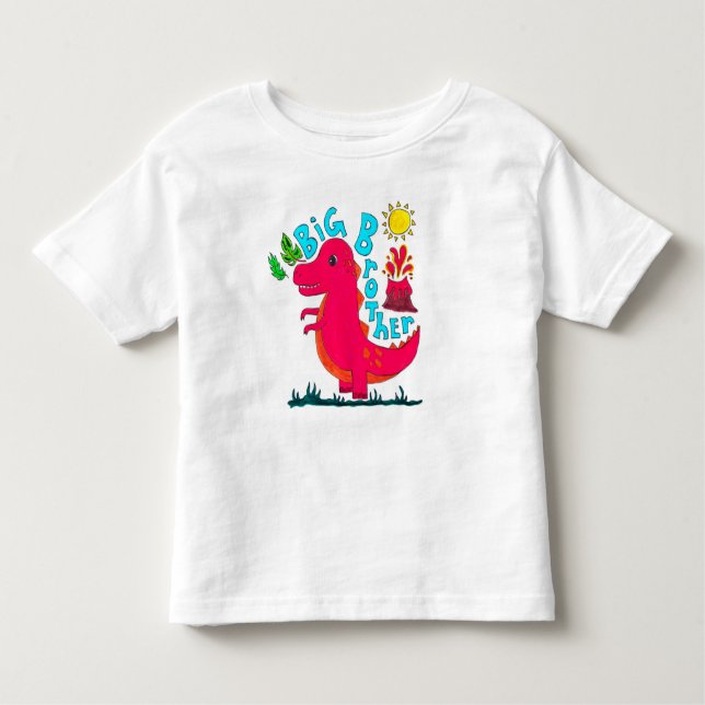 "Big Brother" Dinosaur Småbarn T-shirt (Framsida)