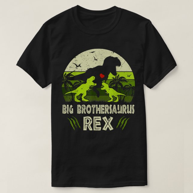 Big Brother Dinosaur T Re Big Brothersaurus 2-barn Shirt (Design framsida)