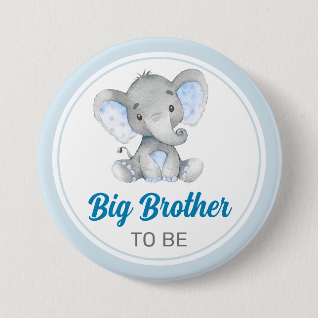 Big Brother Elephant Peanut Blue Pojke Shower Knapp (Framsida)