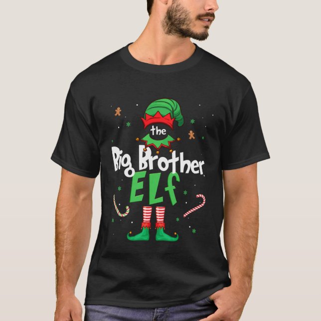 Big Brother Elf Julafton matchar jul för F T Shirt (Framsida)