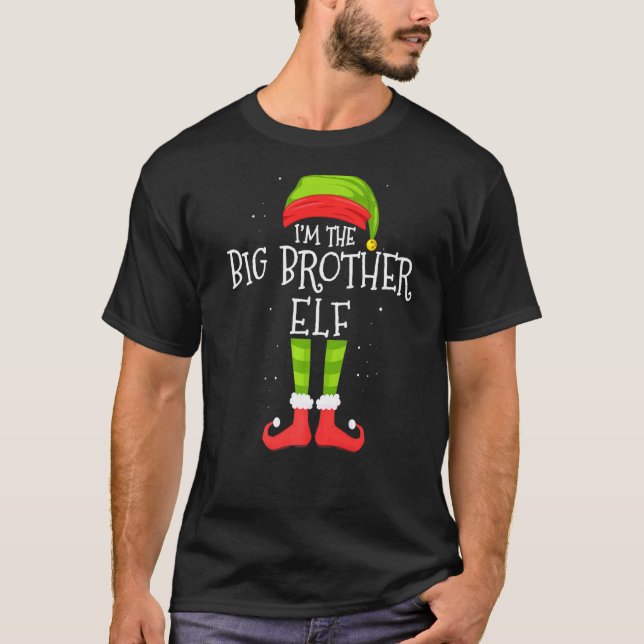 Big Brother Elf Matching Family Group, jul Pa T Shirt (Framsida)