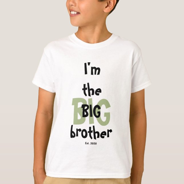 Big Brother Est. Svart Grönt för Roligt av datum T Shirt (Framsida)