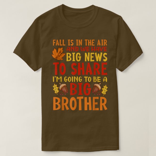Big Brother Fall Pregnancy Announcement Autumn Bab T Shirt (Design framsida)