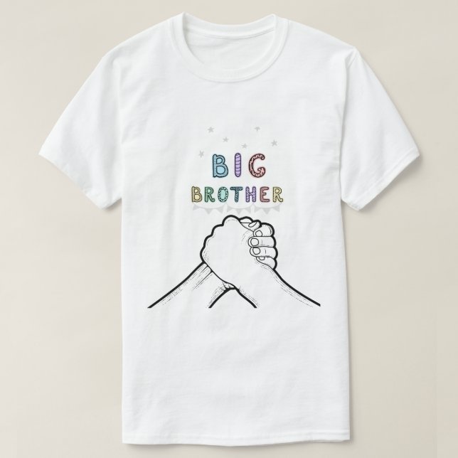 Big Brother Fist Bump Typografi T Shirt (Design framsida)
