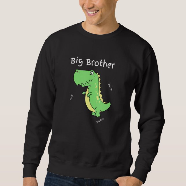 Big Brother Funny T Rex Dinosaur for Boys Lång Ärmad Tröja (Framsida)