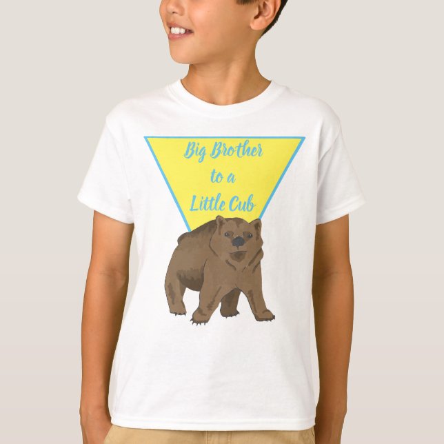 Big Brother Grizzly Bear Unge T Shirt (Framsida)