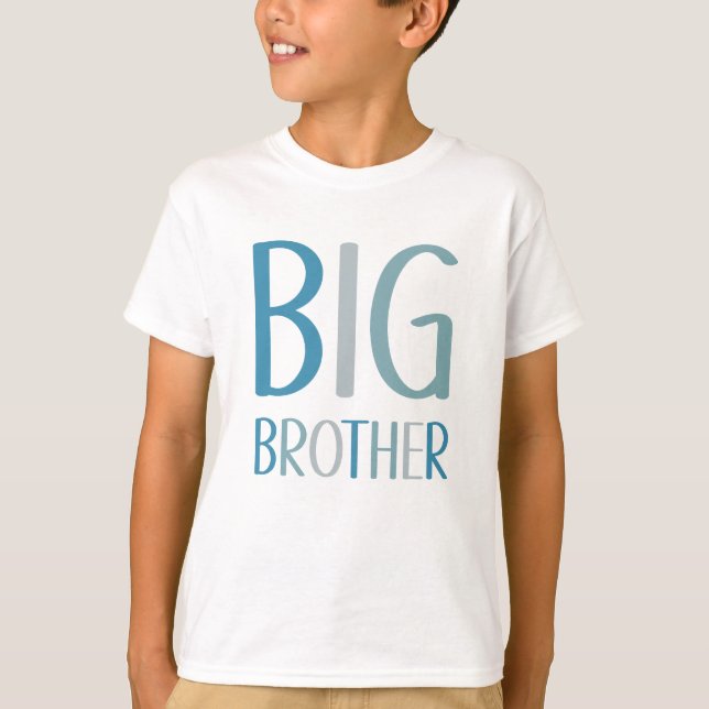 Big Brother Grönt och Blue Text Boys T-Shirt (Framsida)