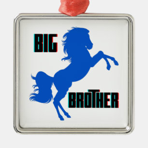 Big Brother Horse Rearing Julgransprydnad Metall