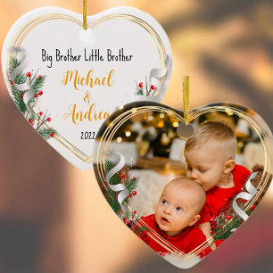 Big Brother Kärlek Photo Holly Gräs Guld Ram Julgransprydnad Keramik