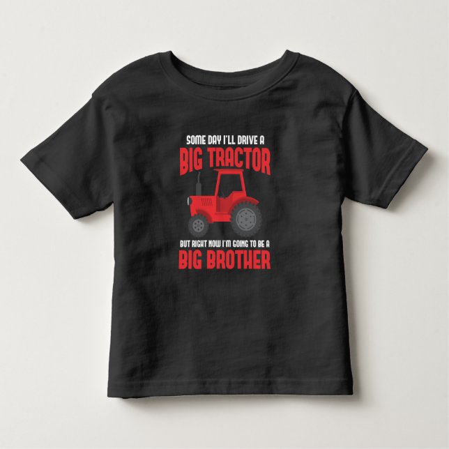Big Brother Kid Tractor älskare Syskon Son Farmer T Shirt (Framsida)