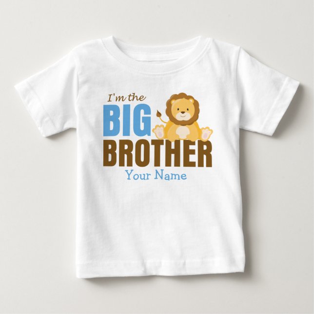 Big Brother Lejon Blue-Personlig T Shirt (Framsida)