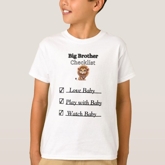 Big Brother Lejon Checklist T-Shirt (Framsida)