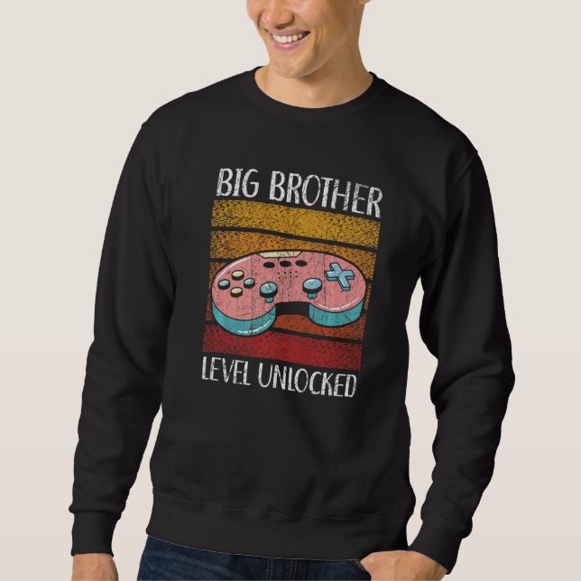 Big Brother Level Unlock Best Bro nånsin Brotherho Lång Ärmad Tröja (Framsida)