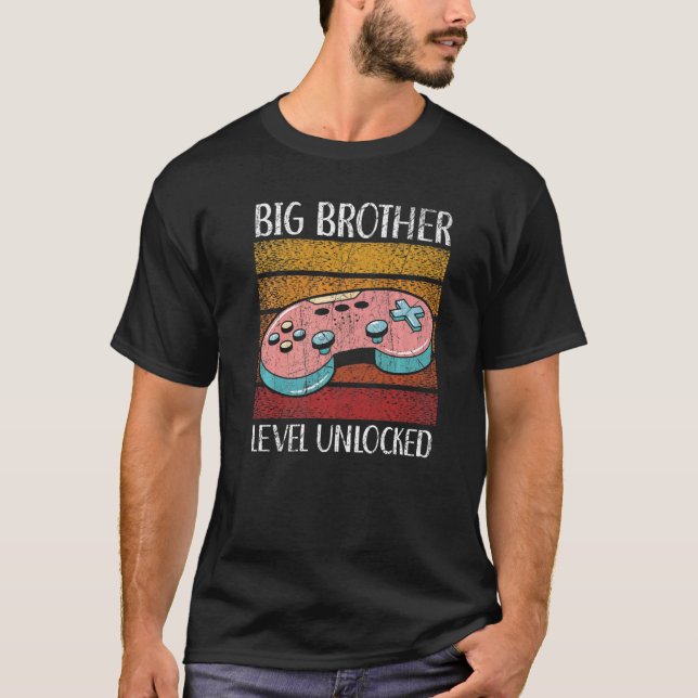 Big Brother Level Unlock Best Bro nånsin Brotherho T Shirt (Framsida)