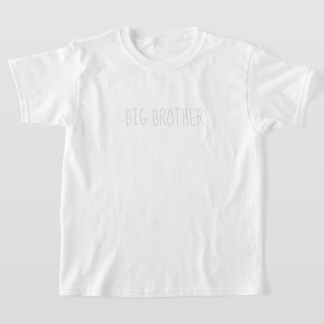Big Brother Light Grått White Neutralt T-Shirt (Laydown)