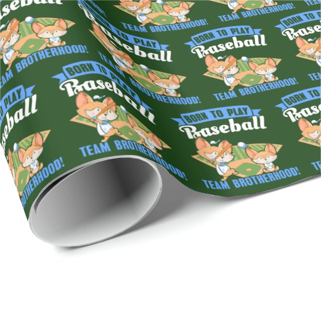 Big Brother Little Brother - Baseball Players Presentpapper (Rullad Hörn)