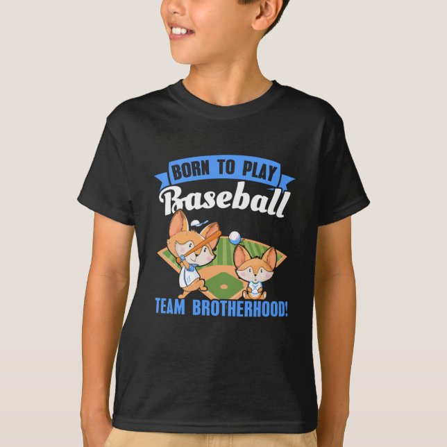 Big Brother Little Brother - Baseball Players T Shirt (Framsida)