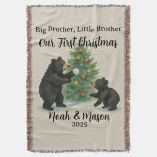 Big Brother Little Brother Bear Custom Christmas Filt
