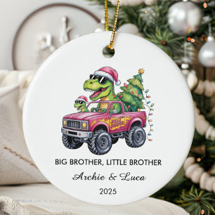Big Brother Little Brother Dinosaur jul Julgransprydnad Keramik