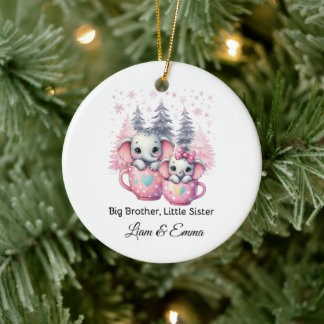 Big Brother Little Sister Elephant jul Julgransprydnad Keramik