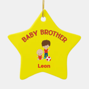 Big Brother med Baby Brother Baby Namn Star Julgransprydnad Keramik
