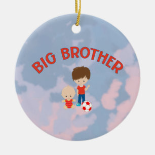 Big Brother med Baby Brother Heart Julgran Julgransprydnad Keramik