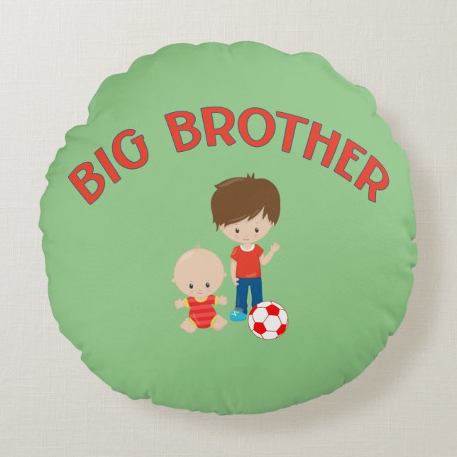 Big Brother med Baby Brother Round Pillow Rund Kudde (Framsidan)