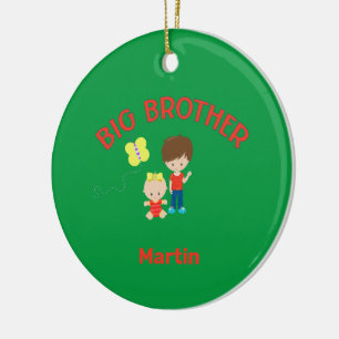 Big Brother med Baby Sister Big Brother Namn år Julgransprydnad Keramik