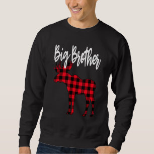 Big Brother Moose Buffalo Röd Plaid Jul Paja Lång Ärmad Tröja