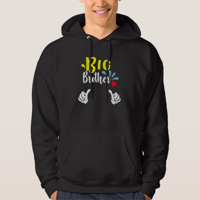Big Brother New Born Baby Older Brother Hoodie (Framsida)