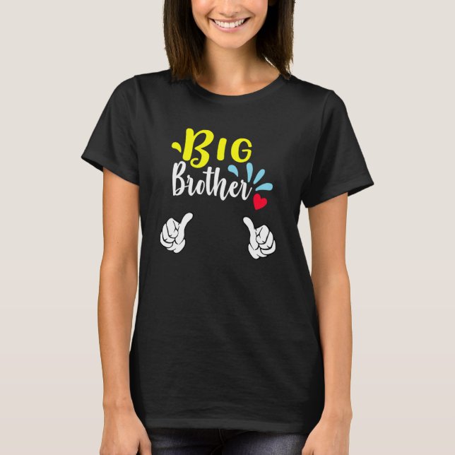 Big Brother New Born Baby Older Brother T Shirt (Framsida)