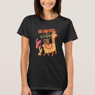 Big Brother of Birthday Girl Llama Theme Matching T Shirt