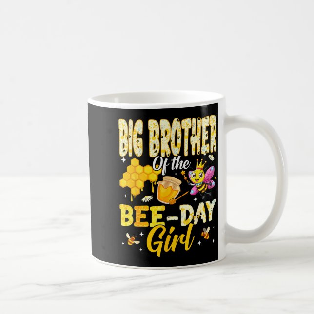 Big Brother Of The Bee Day Girl Birthday Family Ma Kaffemugg (Höger)