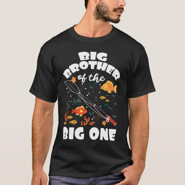 Big Brother of the Big One Birthday Fishema T Shirt (Framsida)