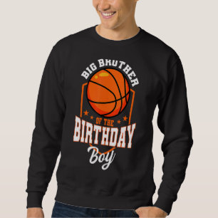 Big Brother of the Birthday Boy Basketball Theme B Lång Ärmad Tröja