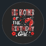 Big Brother of the Birthday Girl Ladybug Big Broth Runt Klistermärke<br><div class="desc">Big Brother of the Birthday Girl Ladybug Big Brother Kryp T-shirt.png</div>