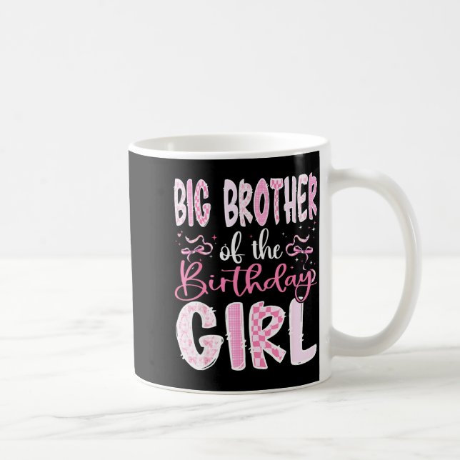 Big Brother Of The Birthday Girl Nk Coquette Bow F Kaffemugg (Höger)