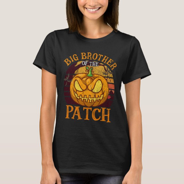 Big Brother of the Patch Family Group Halloween T Shirt (Framsida)