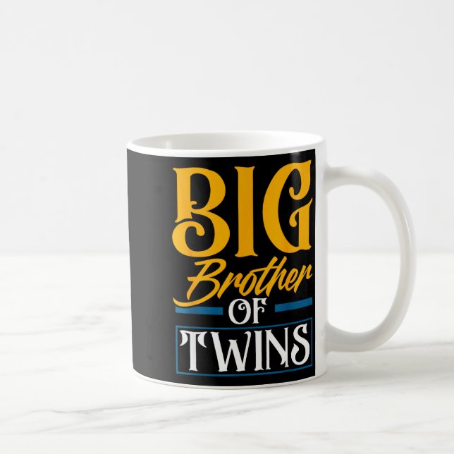 Big Brother Of Twins New Brother Sibling Funny Twi Kaffemugg (Höger)