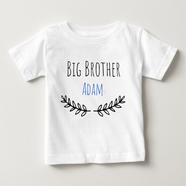 Big brother Personalized  name T Shirt (Framsida)