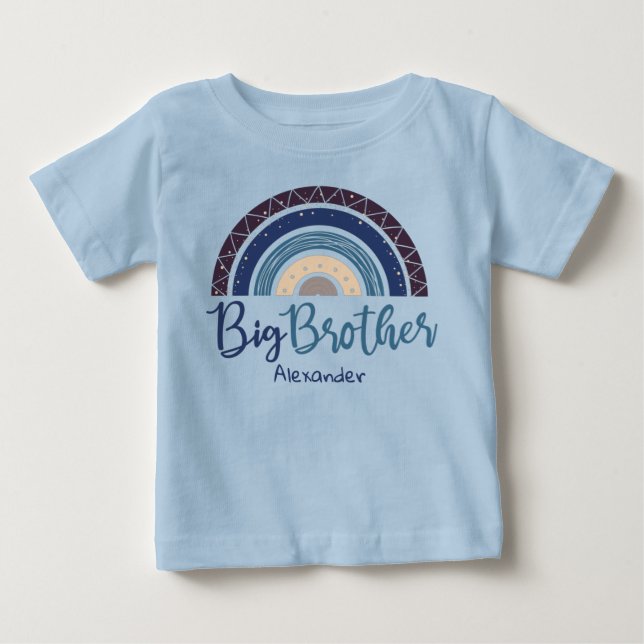 Big Brother rainbow customizable name T Shirt (Framsida)