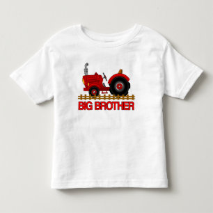 Big Brother Red Tractor Shirt-söt meddelande Tee