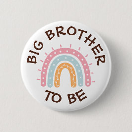 Big Brother ska vara Baby Shower Button Rainbow Knapp