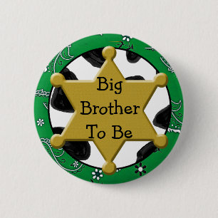 Big Brother ska vara Blue Bandanna Baby Shower But Knapp