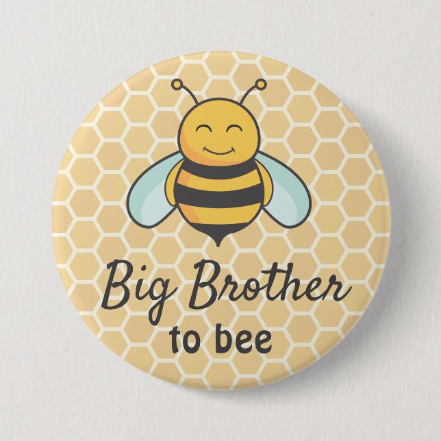 Big Brother ska vara Bro Bumblebee Bee Baby Shower Knapp (Framsida)