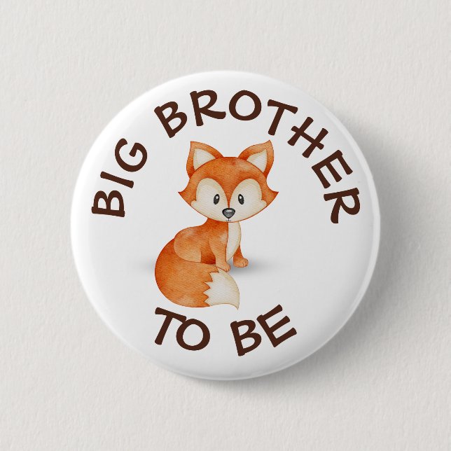 Big Brother ska vara Woodland Animals Baby Shower Knapp (Framsida)